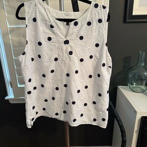Talbots White Sleeveless Boxy Blouse
